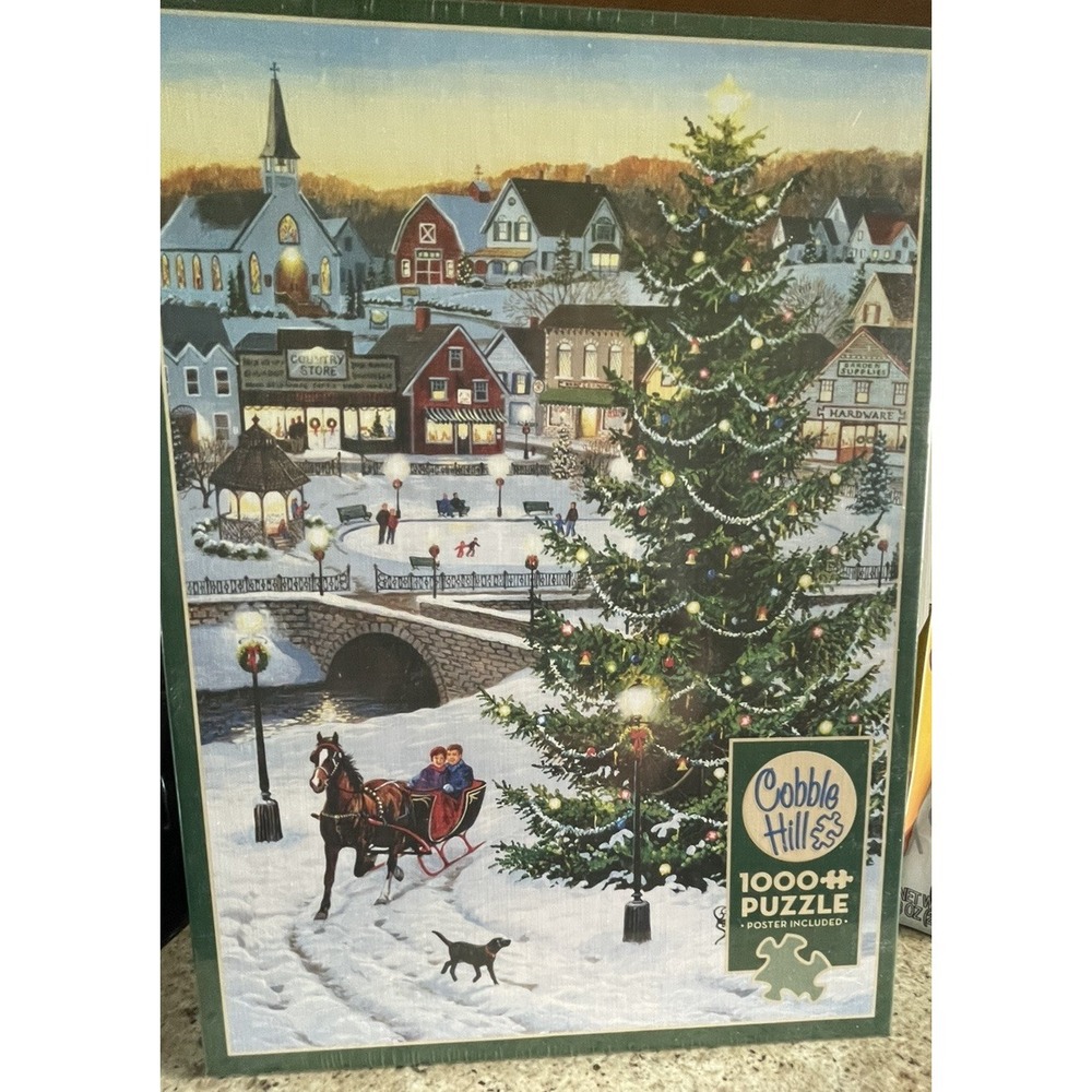 Cobble Hill Village Tree Christmas 1000 Piece Puzzle‎ New Sealed